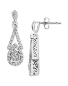 Diamond Teardrop Dangle Drop Earrings (3/8 ct. t.w.) in Sterling Silver, Created for Macy's