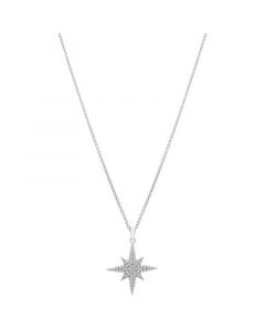 Diamond Star 18" Pendant Necklace (1/4 ct. t.w.) in Sterling Silver, Created for Macy's