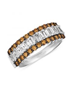 Bridal® Vanilla Diamond & Chocolate Diamond Baguette Wedding Band (1-1/3 ct. t.w.) in Platinum