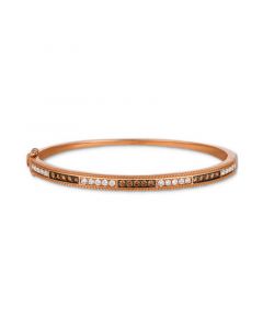 Chocolate Diamond & Nude Diamond Bangle Bracelet (1-1/10 ct. t.w.) in 14k Rose Gold