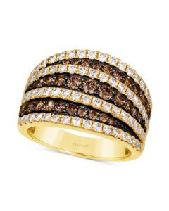 Chocolate Diamond & Nude Diamond Multirow Statement Ring (2-1/20 ct. t.w.) in 14k Gold