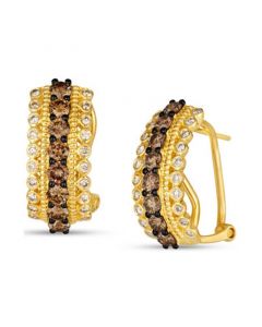 Chocolate Diamond & Nude Diamond Half Hoop Earrings (1-1/2 ct. t.w.) in 14k Gold