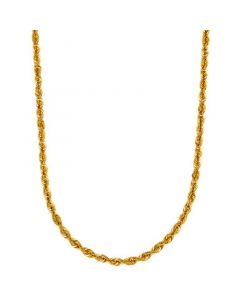 Sparkle Rope Link 22" Chain Necklace  (3-5/8mm) in 14k Gold