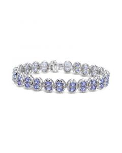 Tanzanite Oval Tennis Bracelet (9 ct. t.w.) in Sterling Silver