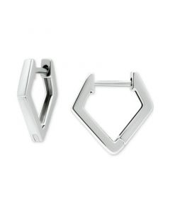 Polished Geometric Small Huggie Hoop Earrings in Sterling Silver, 1/2", Created for Macy's