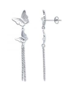 Double Butterfly Chain Drop Earrings, Created for Macy's