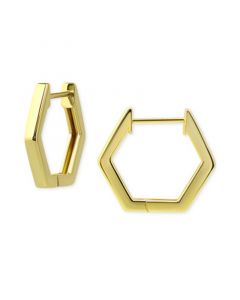 Polished Hexagon Small Hoop Earrings in 18k Gold-Plated Sterling Silver, 1/2", Created for Macy's