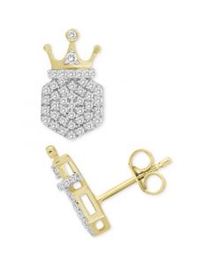 Men's Diamond Crown Cluster Stud Earrings (1/4 ct. t.w.) in 10k Gold