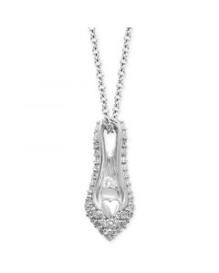 Diamond Cinderella Slipper Pendant Necklace (1/5 ct. t.w.) in Sterling Silver, 16" + 2" extender