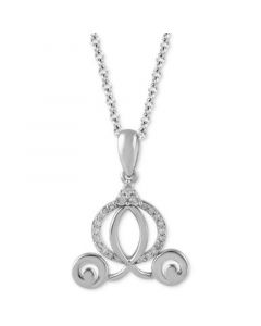 Diamond Cinderella Carriage Pendant Necklace (1/10 ct. t.w.) in Sterling Silver, 16" + 2" extender