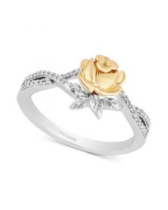 Diamond Belle Rose Ring (1/10 ct. t.w.) in Sterling Silver & Gold-Plate