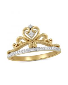 Diamond Tiara Ring (1/10 ct. t.w.) in Sterling Silver & Gold-Plate