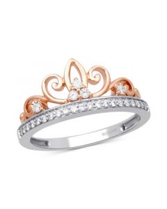 Diamond Majestic Tiara Ring (1/5 ct. t.w.) in Sterling Silver & 10k Rose Gold