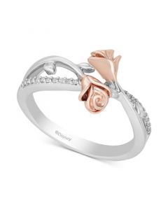 Diamond Belle Rose Ring (1/10 ct. t.w.) in Sterling Silver & Rose Gold-Plate