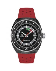 Men's Swiss Automatic Sideral S Red Perforated Rubber Strap Watch 41mm