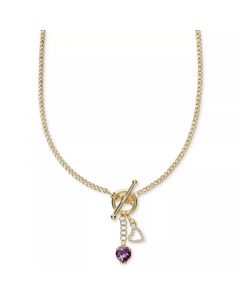 Pink Amethyst (2-3/4 ct. t.w.) & White Topaz Accent Heart Dangle 18" Pendant Necklace in 14k Gold-Plated Sterling Silver (Also in Garnet)