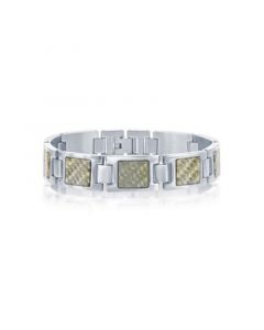 Men's Stainless Steel Squares w/ Center Texturized Design Bracelet