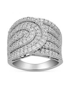 Diamond Multirow Statement Ring (2 ct. t.w.) in 10k White Gold