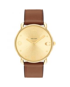 Unisex Elliot Saddle Leather Strap Watch, 36mm