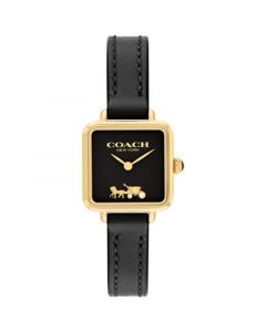 Women's Cass Signature Horse and Carriage Black Leather Strap Watch, 22mm