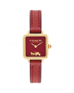 Women's Cass Signature Horse and Carriage Red Leather Strap Watch, 22mm