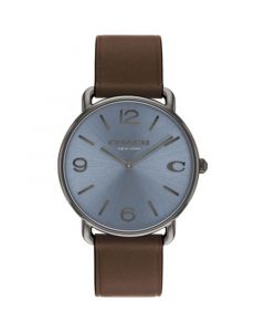 Unisex Elliot Dark Brown Leather Strap Watch, 40mm