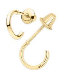 Children's Polished Extra Small Hoop Earrings in 14k Gold, 3/8"