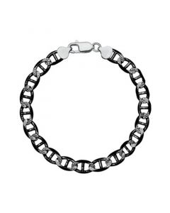 Men's Mariner Link Chain Bracelet in Sterling Silver & Black Rhodium-Plate