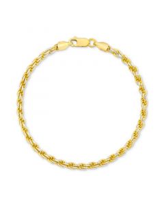 Men's Two-Tone Rope Link Chain Bracelet in Sterling Silver & 14k Gold-Plate