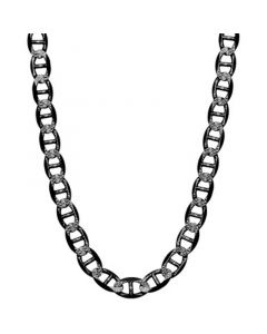 Men's Mariner Link 22" Chain Necklace (10mm) in Black Ruthenium-plated Sterling Silver