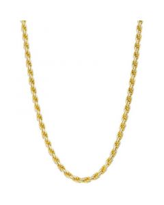 Men's Two-Tone Rope Link 22" Chain Necklace (4mm) in Sterling Silver & 14k Gold-Plate