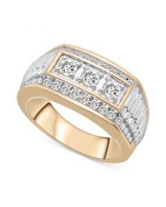 Men's Diamond Two-Tone Statement Ring (1 ct. t.w.) in 10k Gold