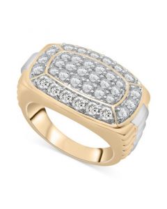 Men's Diamond Cluster Two-Tone Ring (2 ct. t.w.) in 10k Gold