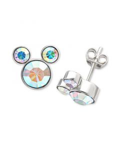 Crystal Mickey Mouse Stud Earrings in Sterling Silver