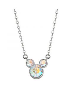 Crystal Mickey Mouse Pendant Necklace in Sterling Silver, 18"