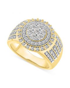 Men's Diamond Halo Cluster Ring (1-1/2 ct. t.w.) in 10k Gold