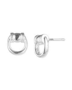 Horsebit Stud Earrings in Sterling Silver