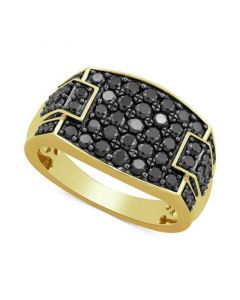 Men's Black Diamond Cluster Ring (2 ct. t.w.) in 10k Gold