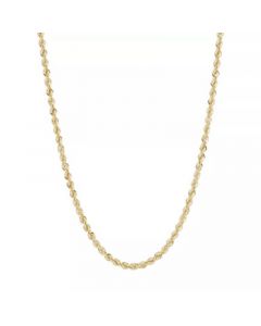 Diamond Cut Rope Chain 20" Necklace (3mm) in 14k White Gold