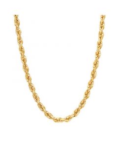 Diamond Cut Rope Chain 22“ Necklace (4-3/8mm) in 10k Yellow Gold