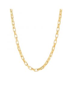 Oval Box Link Chain 20" Necklace (4mm) in 14k Gold-Plated Sterling Silver