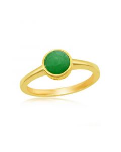 Sterling Silver 6mm Round Jade Solitaire Ring