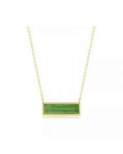 Sterling Silver or Gold Plated over Sterling Silver Jade Bar Necklace