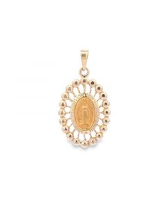 Miraculous Beaded Edge Medallion Pendant in 14k Gold, Created for Macy's