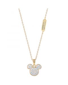 Crystal Mickey Mouse Pendant Necklace in 18k Gold-Plated Sterling Silver, 18" + 2" extender