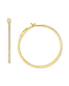 Diamond In & Out Medium Hoop Earrings (1 ct. t.w.) in 10k Gold