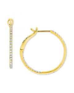 Diamond In & Out Small Hoop Earrings (1/2 ct. t.w.) in 10k Gold