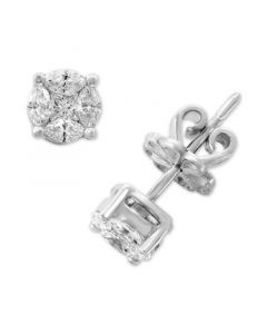 EFFY® Diamond Round Custer Stud Earrings (5/8 ct. t.w.) in 14k White Gold