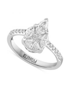 EFFY® Diamond Pear Shaped Cluster Engagement Ring (1-1/5 ct. t.w.) in 14k White Gold