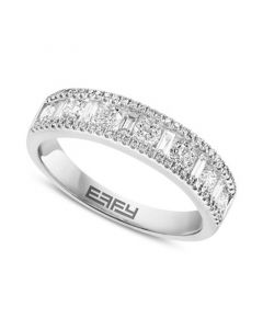 EFFY® Diamond Round & Baguette Band (3/4 ct. t.w.) in 14k White Gold